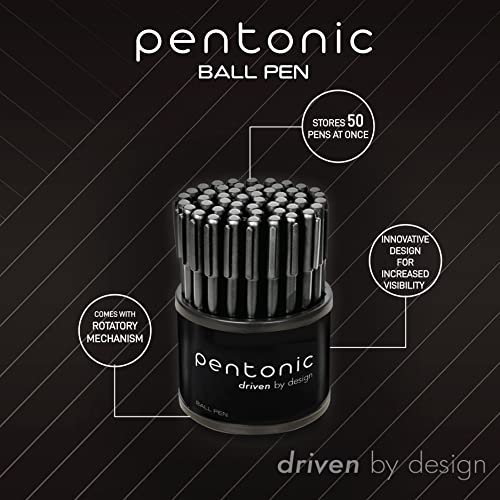 linc Pentonic Ballpoint Pens In Pen Organizer, Bulk 50 Count, Assorted Colored Ink (10 Different Colors), 1.0 mm Medium Point, Smooth Writing (PEN12177) - Image 4