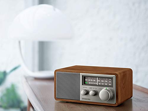 Sangean SG-116 AM/FM Analog Wooden Cabinet Receiver, Walnut-Silver - Image 5