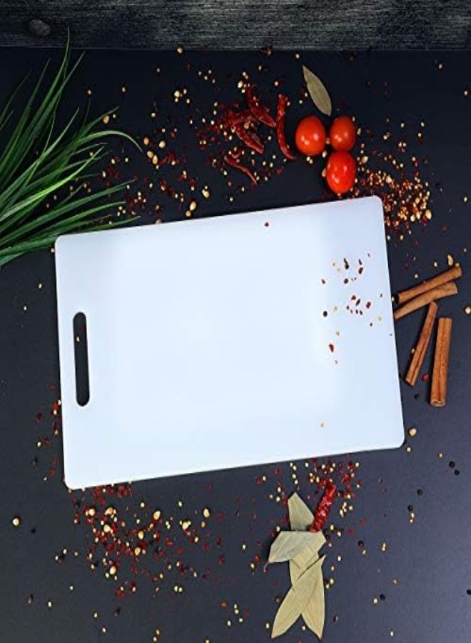 AKDC Chopping Board - Cutting Board With Non-Slip Base- Perfect For Fruits And Vegetables - Portable Easy Storage - Multipurpose Dual Usage Kitchen Cutting Board (White) - Image 4