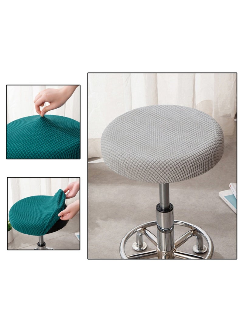 2 Pcs Barstool Cover,Round Chair Cover,Non-Slip, Silver Grey  - Image 3