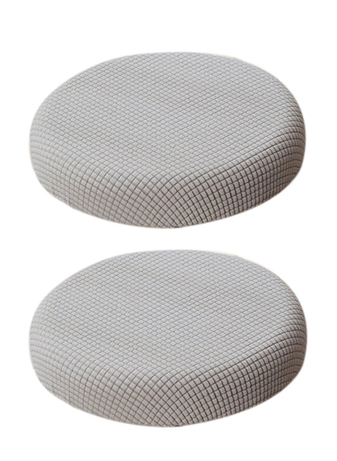 2 Pcs Barstool Cover,Round Chair Cover,Non-Slip, Silver Grey  - Image 2