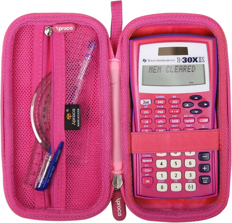 Aproca Pink Hard Storage Case for Texas Instruments TI30XIIS  TI30X IIS 2Line Scientific Calculator Case Only - Image 1