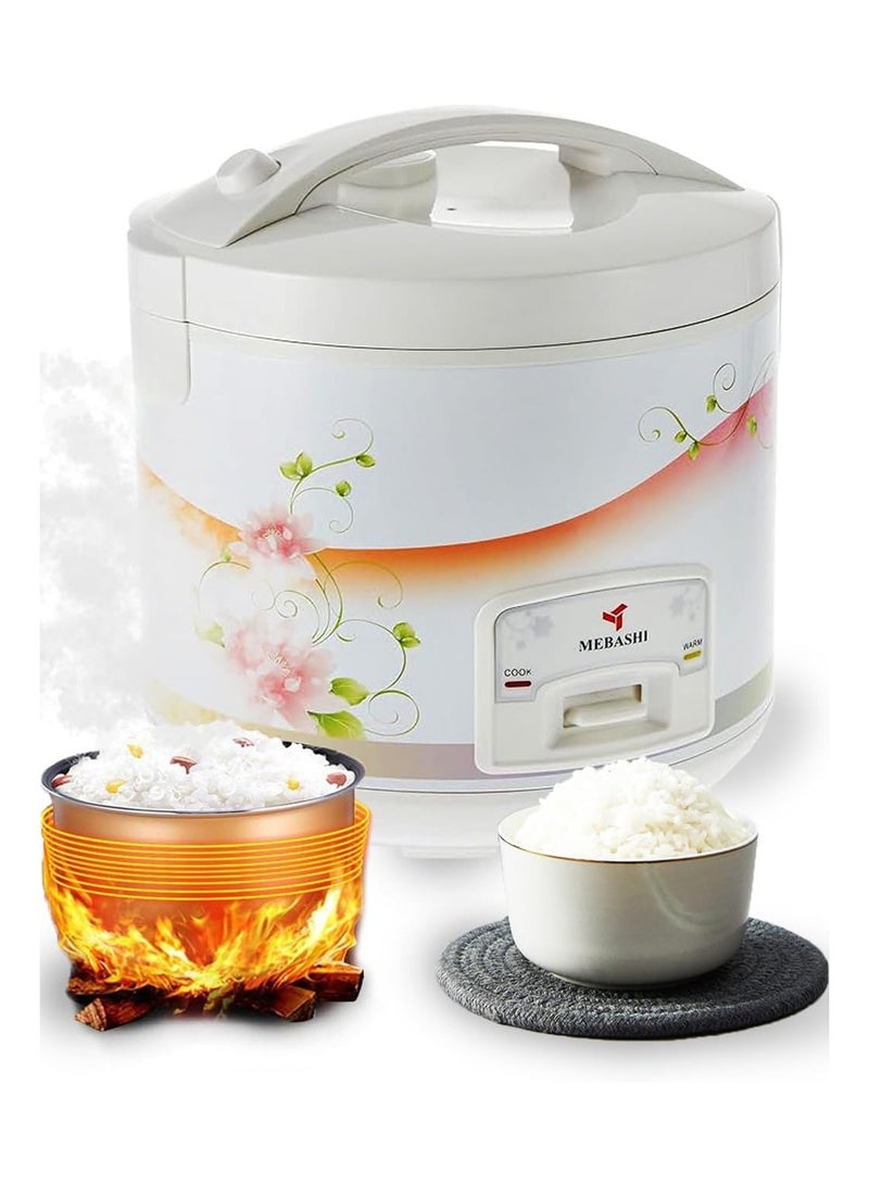 ميباشي ​Mebashi ME-RC728 Electric Rice Cooker 2.8L 900W Non-Stick Inner Pot White​ - Image 1