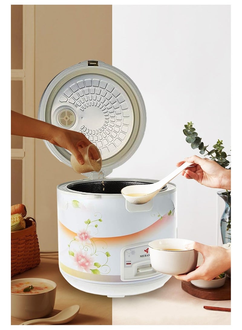 ميباشي ​Mebashi ME-RC728 Electric Rice Cooker 2.8L 900W Non-Stick Inner Pot White​ - Image 3