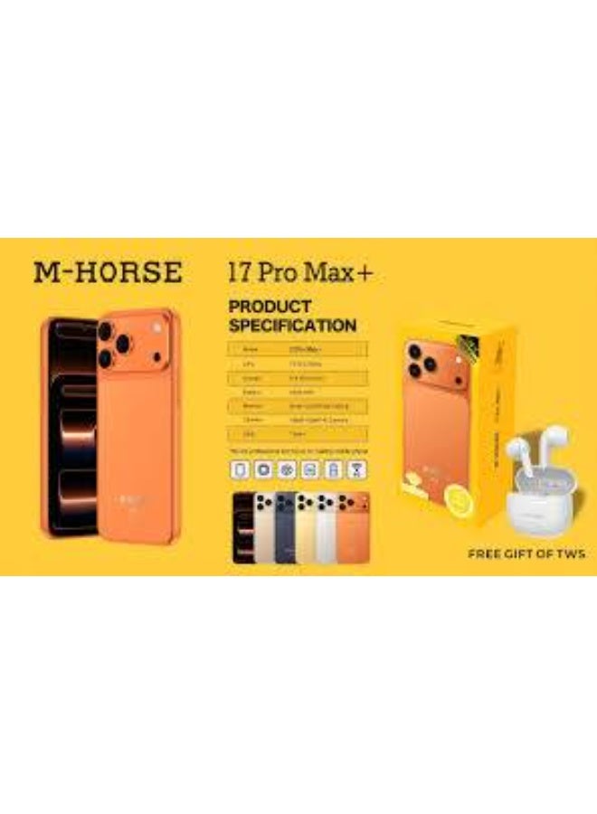 M-HORSE M17 Pro Max Smartphone with NFC, 6.6" HD+ Display, 12GB RAM, 256GB Storage, 4G LTE, Orange - Image 4