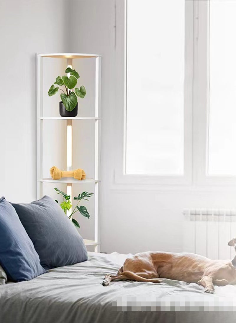 Sharpdo Living Room Bedroom Study Room Decoration LED Bookshelf Lamp, Movable 4-Tier Floor Lamp with Storage Rack with Remote Control 11W - Image 3