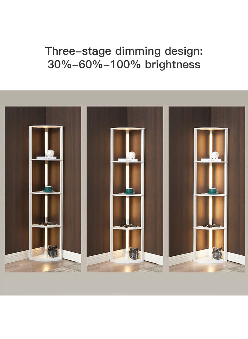 Sharpdo Living Room Bedroom Study Room Decoration LED Bookshelf Lamp, Movable 4-Tier Floor Lamp with Storage Rack with Remote Control 11W - Image 4