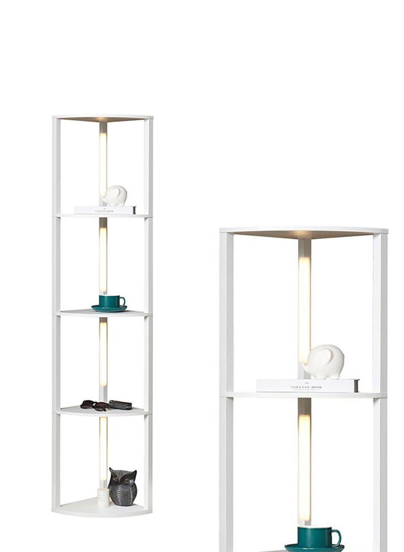 Sharpdo Living Room Bedroom Study Room Decoration LED Bookshelf Lamp, Movable 4-Tier Floor Lamp with Storage Rack with Remote Control 11W - Image 1