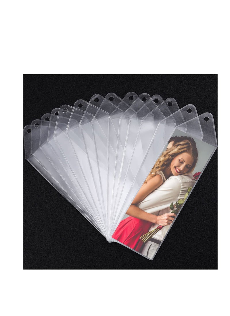 Excefore Plastic Bookmark Sleeves, Photo Booth Sleeves, 2-1/4 x 6-1/4 Inches Picture Strip Sleeves, Suitable for 2 x 6 Inches Vinyl Photo Strips for Valentine's Day Gift and Wedding(25Pcs)  - Image 1