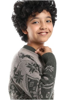Caesar Wool Boys Pullover With Multi Design  - Image 3
