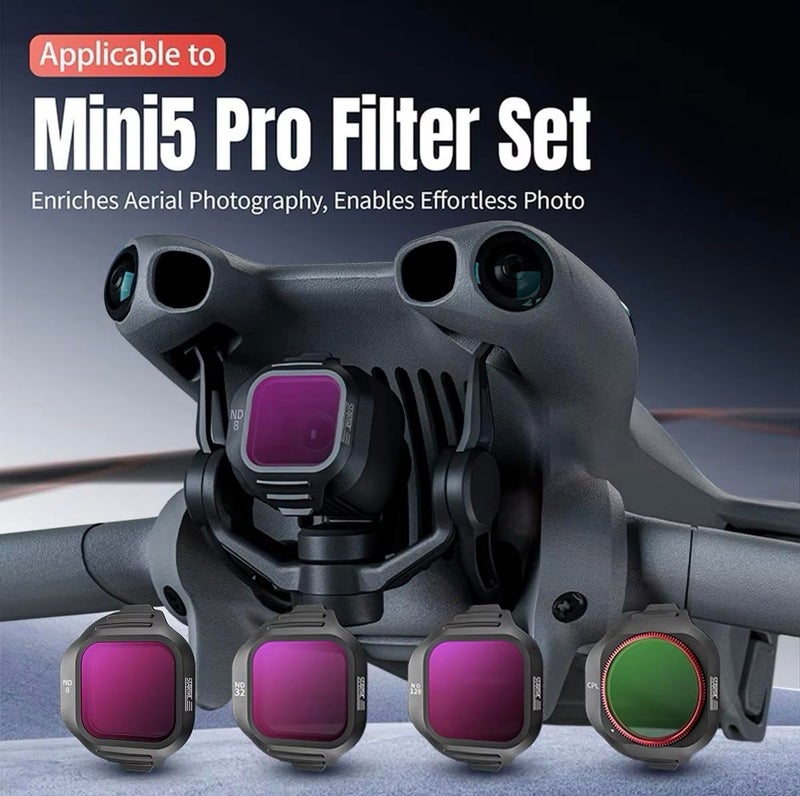 OTOG ND Filter Set Compatible with DJI MINI 5 PRO: CPL+ND16+ND64 Light Reduction Neutral Density Filter Lens for Drone 1set (CPL /ND16/ND64) - Image 2