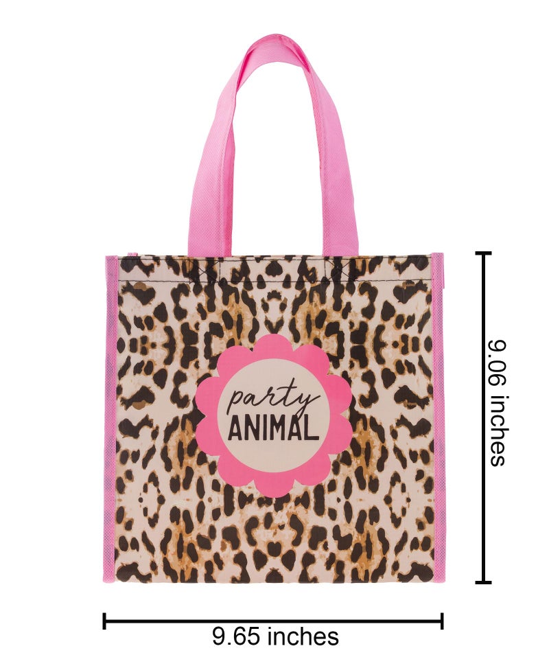 Stephen Joseph Large Recycled Gift Bags, Reusable Multipurpose Waterproof Gift Bag with Handles for Birthday Parties/Shopping, Multicolored Bag with Cute Designs for Kids (Leopard) - Image 3