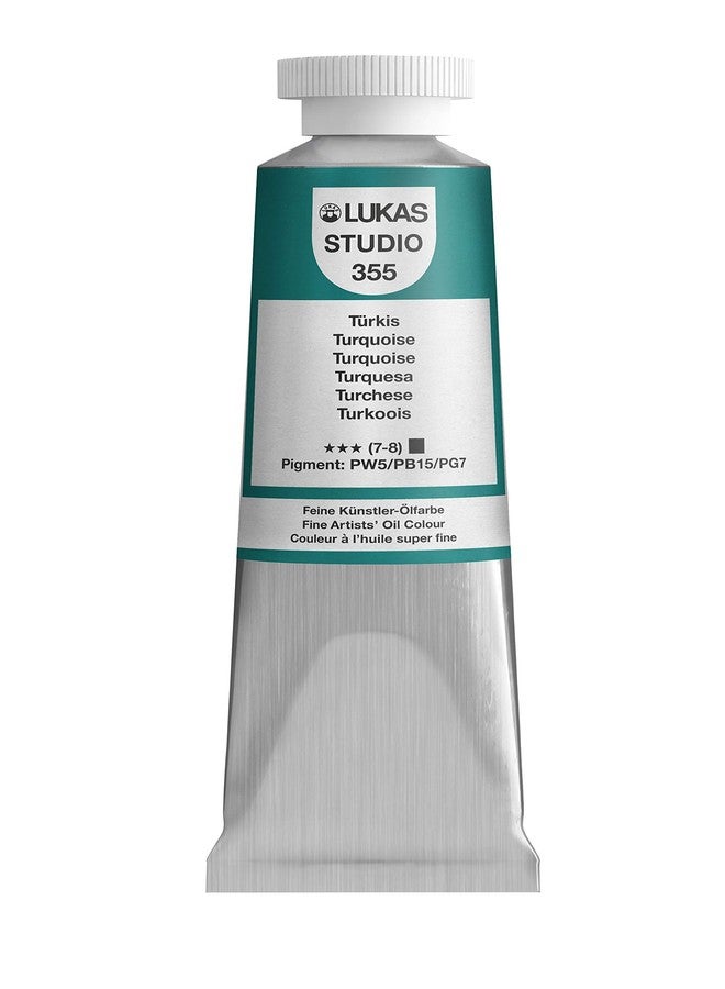 Lukas Studio Artist Oil Color Paints - High-pigment oil paint made with natural binder for artist, painting, & more! - [Turquoise - 37 mL] - Image 1