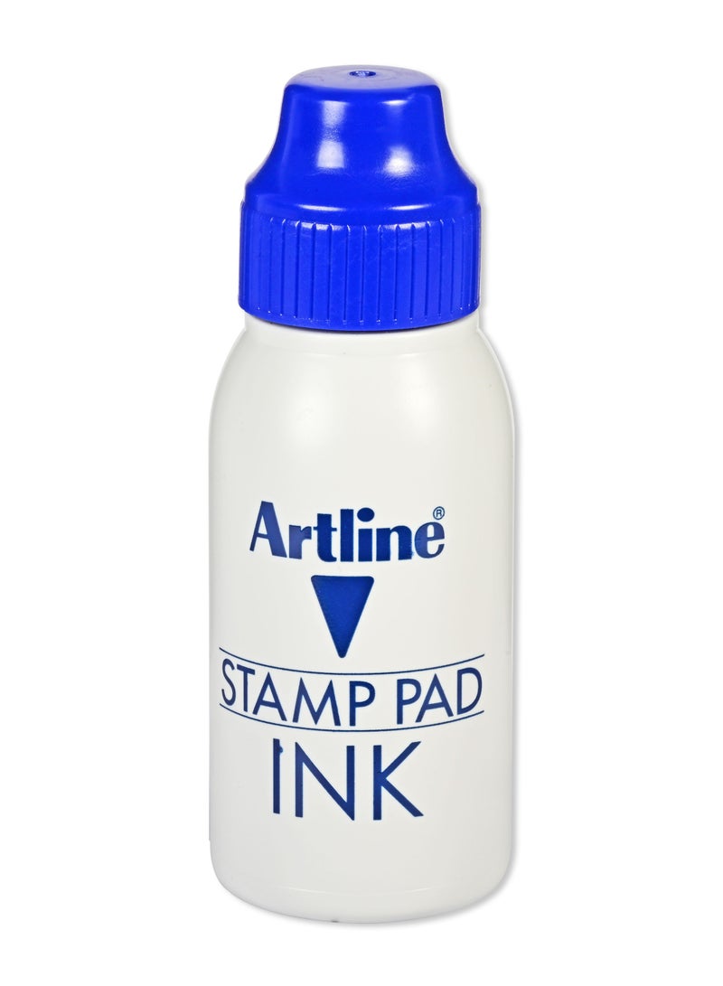 Artline ESA-2N Stamp Pad Ink, 50c.c/mls Bottle, Color:Blue - ARIKESA2NBL - Image 1