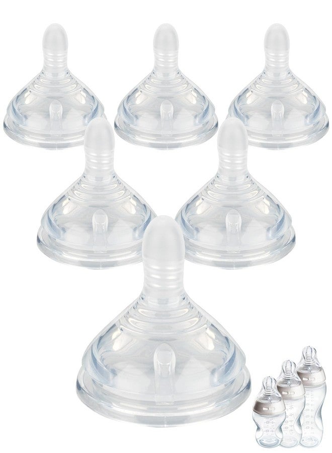 joyfeed Silicone Nipples (M) for Tommee Tippee Natural Start Anti-Colic Bottles &Advanced Anti-Colic Bottles,Closer to Nature Bottle,Medium Flow,Size 2 Nipple,3m+, 6 Count