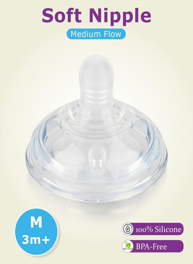 joyfeed Silicone Nipples (M) for Tommee Tippee Natural Start Anti-Colic Bottles &Advanced Anti-Colic Bottles,Closer to Nature Bottle,Medium Flow,Size 2 Nipple,3m+, 6 Count - Image 2