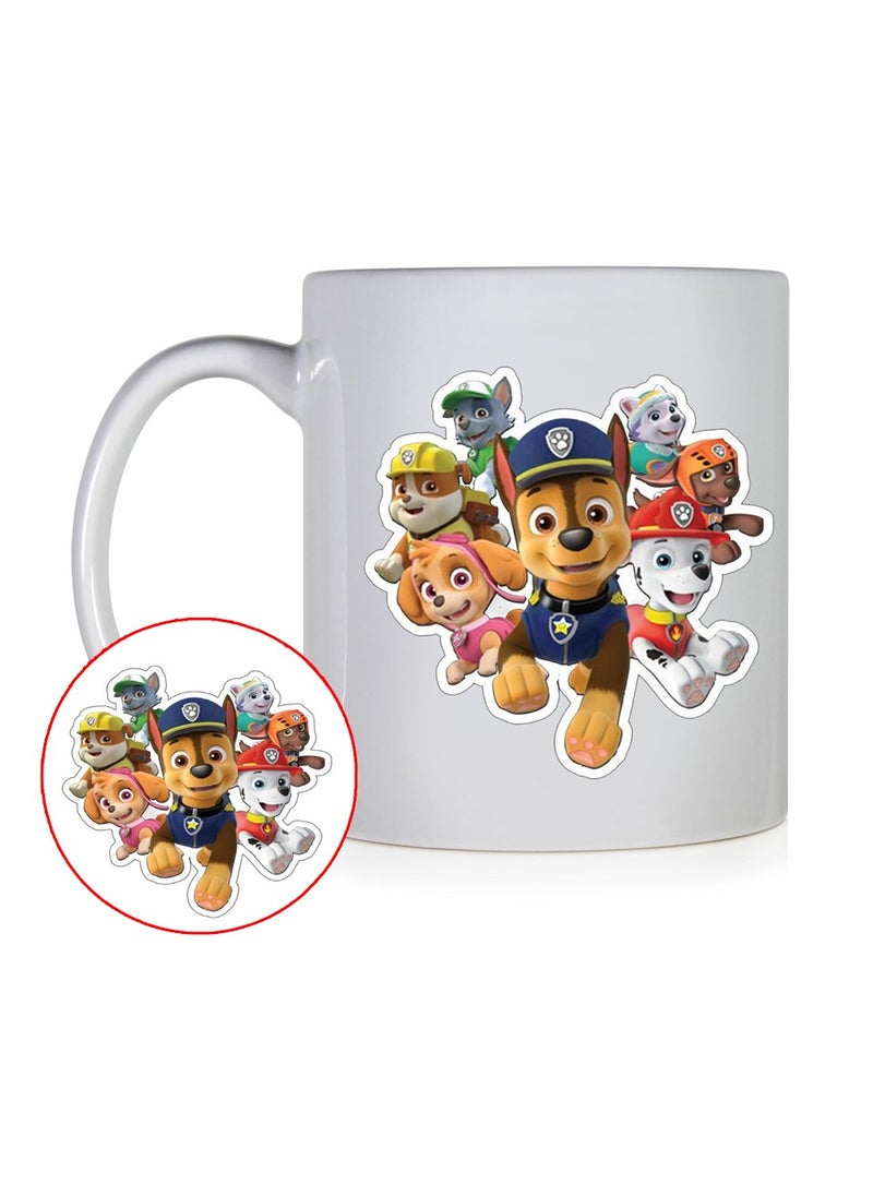 URBANTRANDS paw patrol printing Coffee Mug Whit Cap 