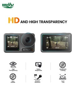 BURAQ For DJI Osmo Action 3 2pcs STARTRC 3-in-1 Lens Front and Back Screen Tempered Glass Film  - Image 3