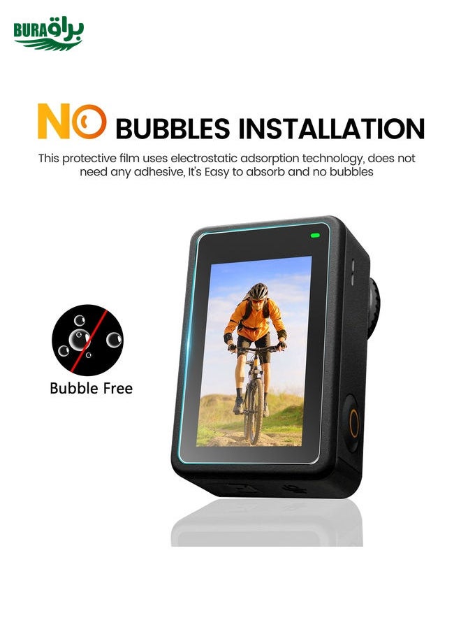 BURAQ - For DJI Osmo Action 3 2pcs STARTRC 3-in-1 Lens Front and Back Screen Tempered Glass Film - Image 1