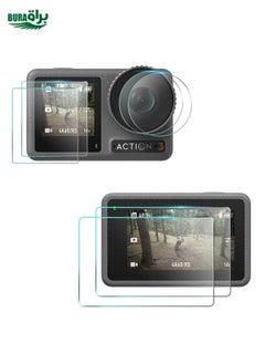 BURAQ For DJI Osmo Action 3 2pcs STARTRC 3-in-1 Lens Front and Back Screen Tempered Glass Film  - Image 1