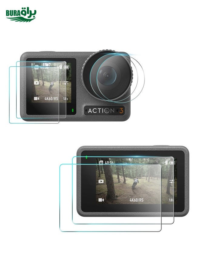 BURAQ - For DJI Osmo Action 3 2pcs STARTRC 3-in-1 Lens Front and Back Screen Tempered Glass Film - Image 1