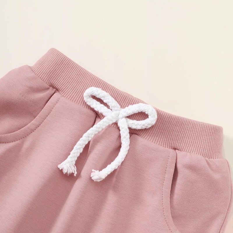 Yvowming Toddler Baby Boy Girl Clothes Long Sleeve Sweatshirt Pullover Tops + Joggers Pants Outfit Set (Light Pink, 2-3T) - Image 5