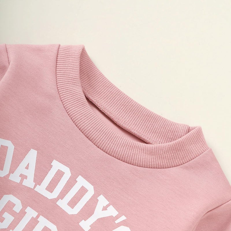 Yvowming Toddler Baby Boy Girl Clothes Long Sleeve Sweatshirt Pullover Tops + Joggers Pants Outfit Set (Light Pink, 2-3T) - Image 4
