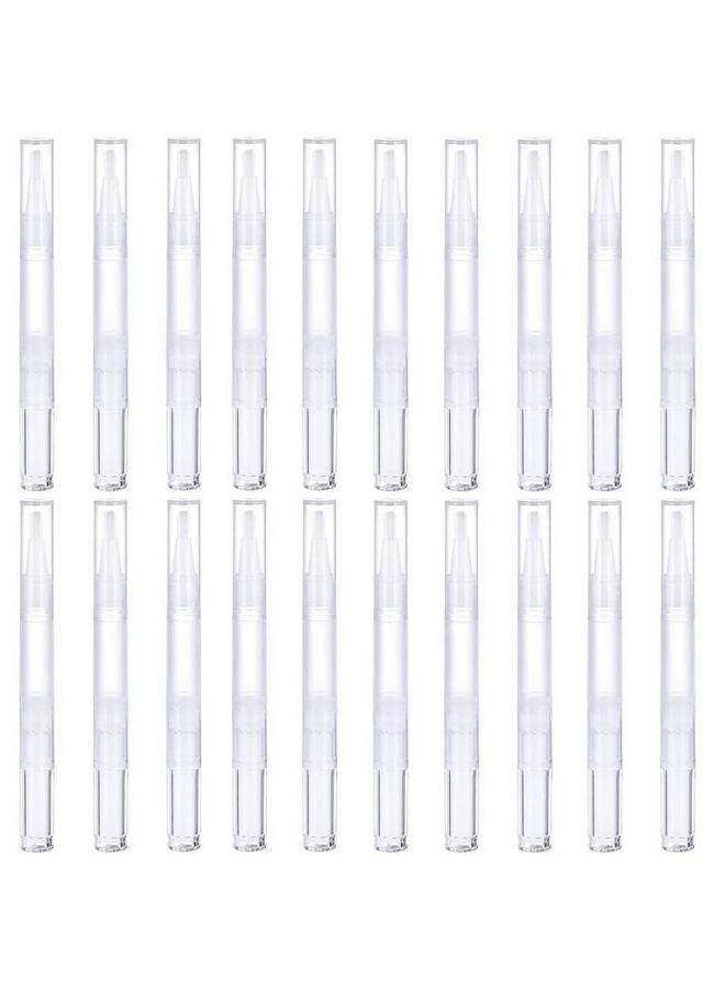 AyeVision SUEIANNMN 20Pcs Transparent Twist Pens,3ml Nail Twist Pens Empty Transparent Nail Oil Pen with Brush Empty Cuticle Oil Pen Cosmetic Container Pen for Lip Gloss Eyelash Growth Liquid - Image 3