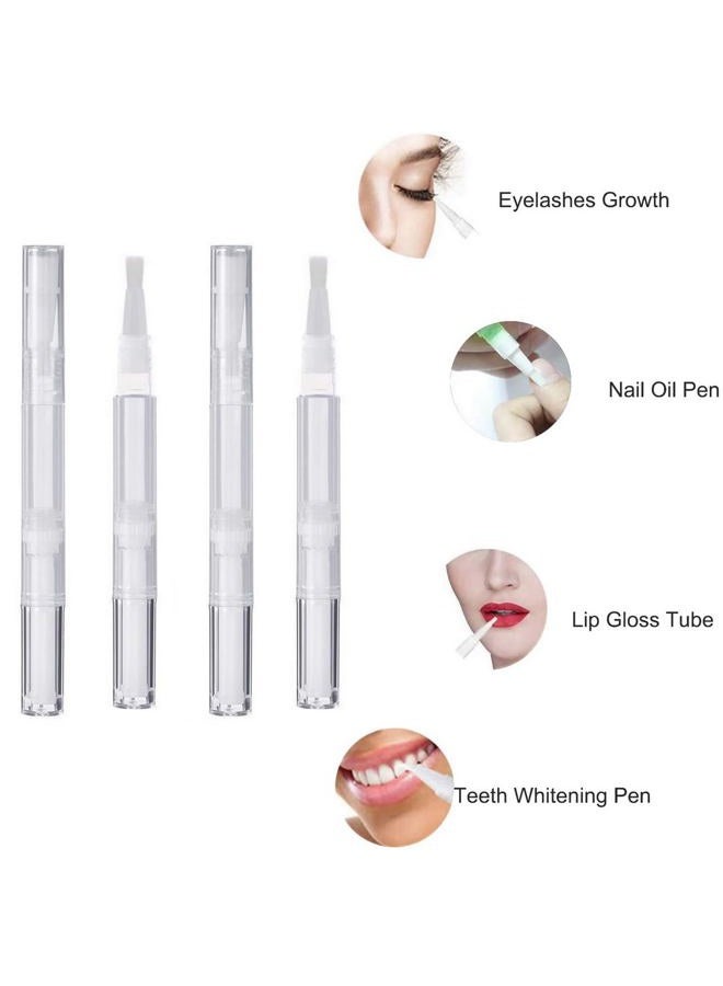 AyeVision SUEIANNMN 20Pcs Transparent Twist Pens,3ml Nail Twist Pens Empty Transparent Nail Oil Pen with Brush Empty Cuticle Oil Pen Cosmetic Container Pen for Lip Gloss Eyelash Growth Liquid - Image 4