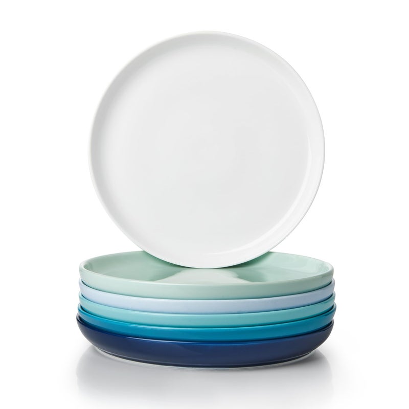 Sweese Porcelain 74 Inch Dessert Plates Set of 6  Salad Modern Appetizer Plates  Dishwasher Microwave Oven Safe Smooth Glaze Scratch Resistant