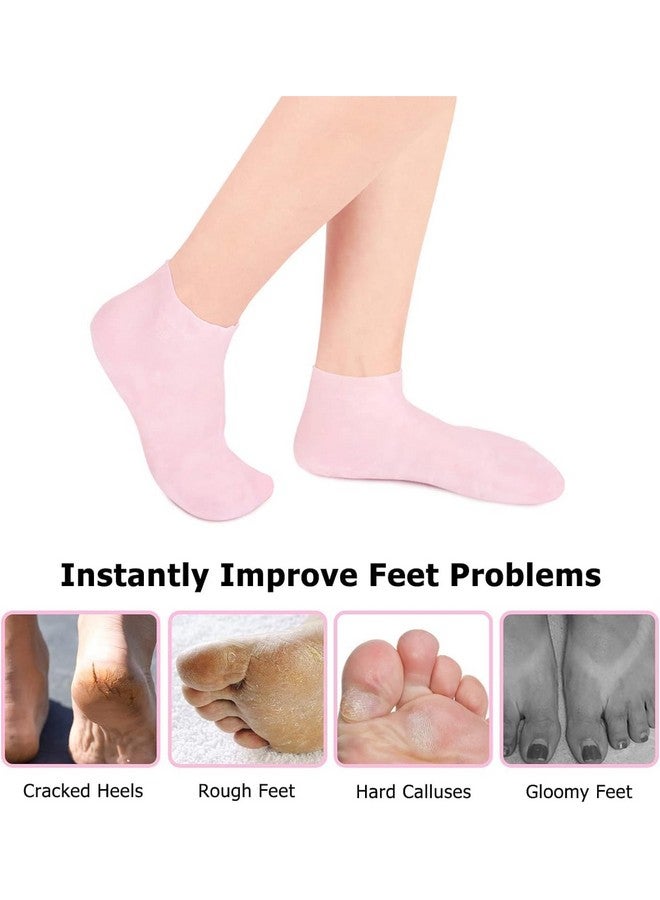 Calyrex Moisturizing Socks, Aloe Socks, Foot Spa Gel Silicone Socks for Women (1 Pair), Pedicure Socks for Repairing Dry Feet, Cracked Heel and Softening Rough Skin - Image 2