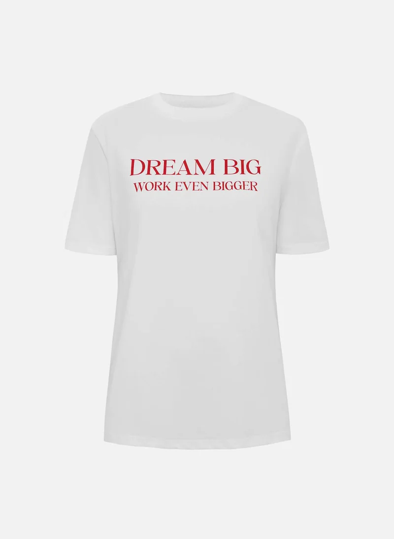 Lichi Straight T-shirt with lettering on the chest