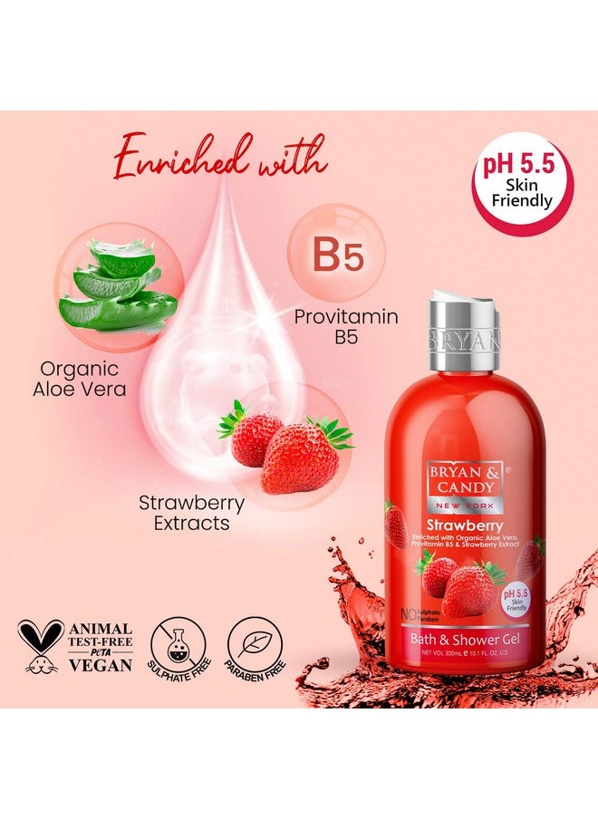 BRYAN & CANDY Strawberry Shower Gel (300Ml) With Aloe Vera. Gentle, Moisturizing Body Wash For Soft, Supple Skin  - Image 3