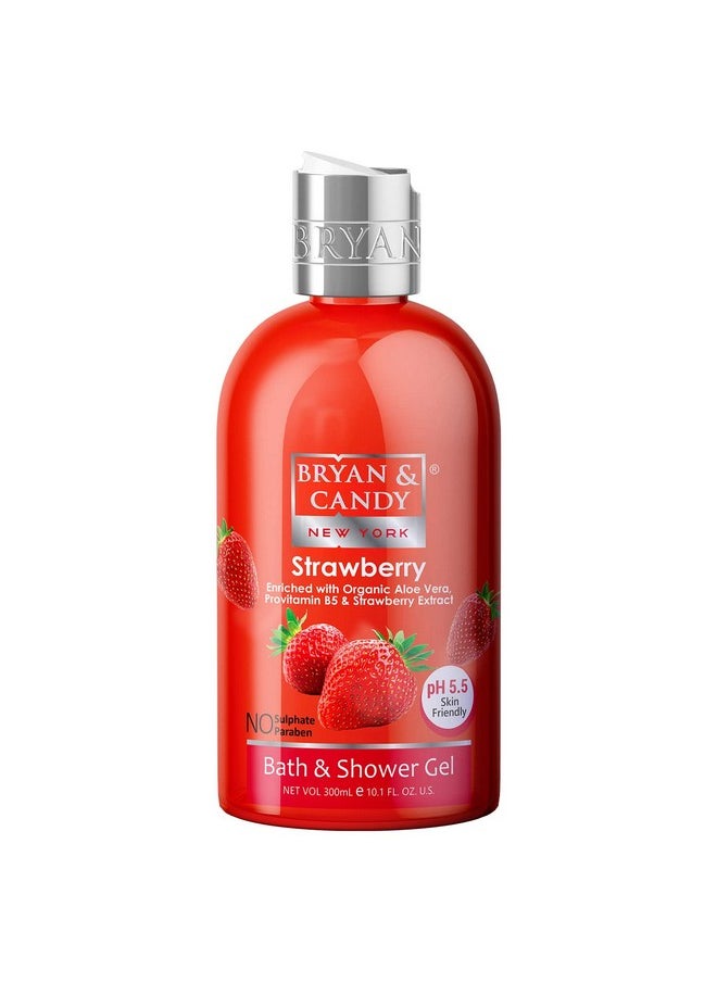 BRYAN & CANDY Strawberry Shower Gel (300Ml) With Aloe Vera. Gentle, Moisturizing Body Wash For Soft, Supple Skin  - Image 1