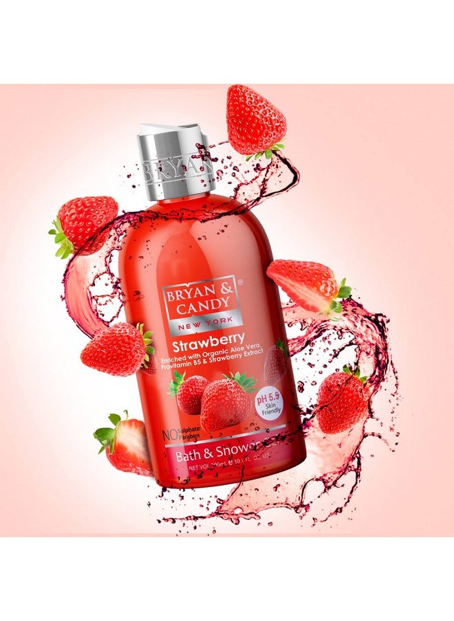 BRYAN & CANDY Strawberry Shower Gel (300Ml) With Aloe Vera. Gentle, Moisturizing Body Wash For Soft, Supple Skin  - Image 2