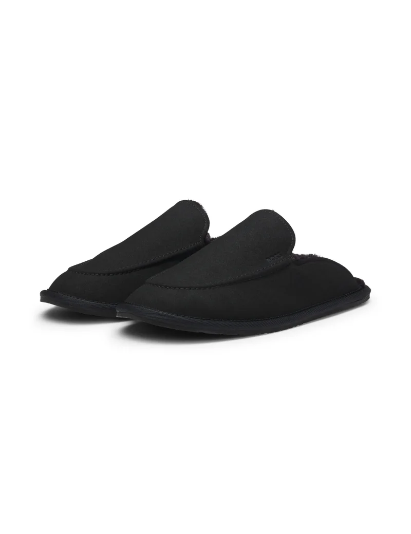 BOSS Microfibre slippers with rubber sole