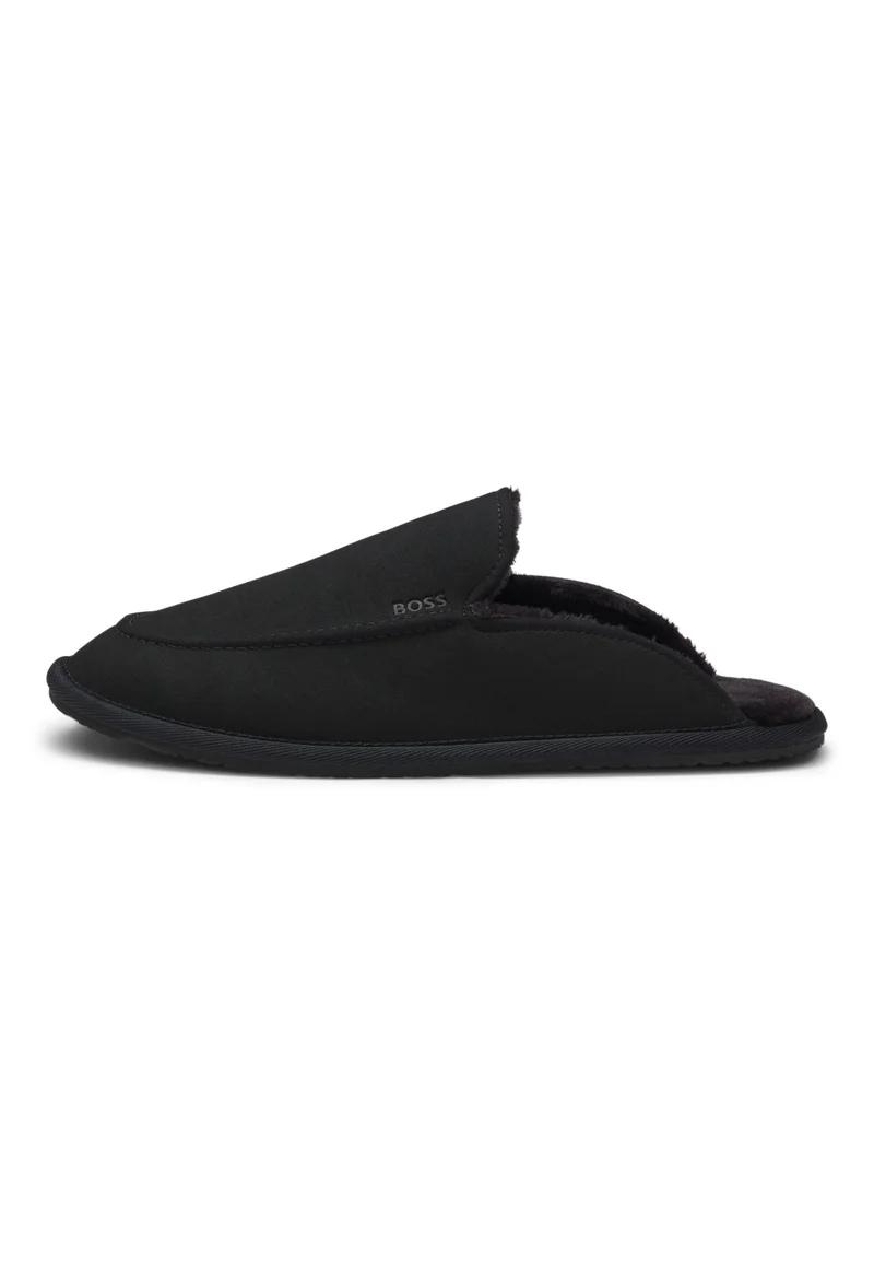 BOSS Black Microfibre slippers with rubber sole for Men | Best Price UAE