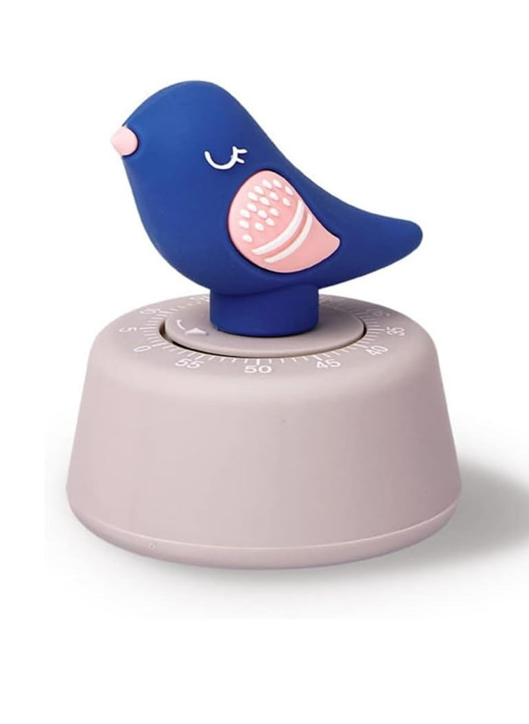 Oasisgalore Cute Blue Bird Kitchen Timer Mechanical Reminder Timer Boiling Egg Timer for Baking, Cooking Timing Tool  - Image 1