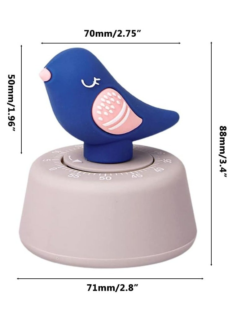Oasisgalore Cute Blue Bird Kitchen Timer Mechanical Reminder Timer Boiling Egg Timer for Baking, Cooking Timing Tool  - Image 2