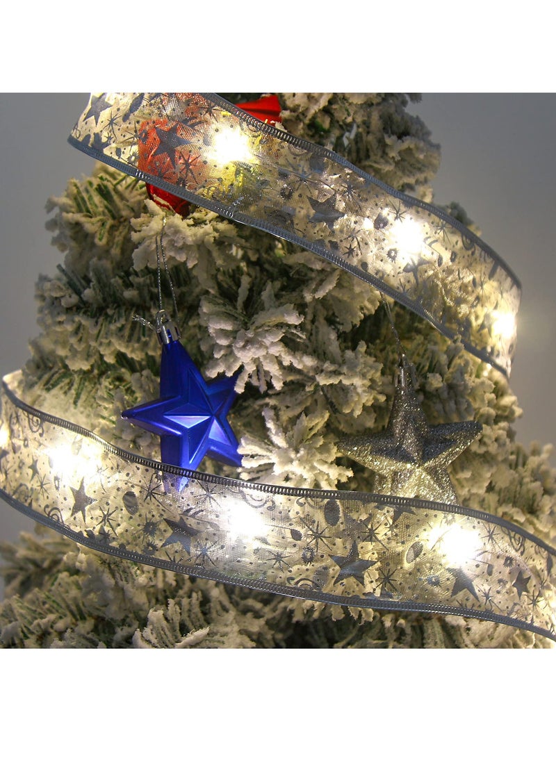 KASTWAVE Christmas Fairy LED Lights, 16.4ft Christmas Ribbon Fairy Lights Christmas Tree Decoration Xmas Gift for Outdoor Weddings Garden Holiday Fairy Lights Indoor Outdoor Xmas Decoration(Sliver Warm Light) - Image 5