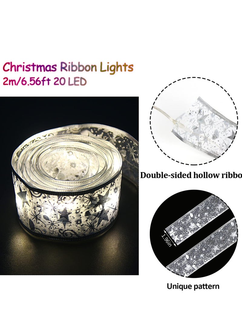 KASTWAVE Christmas Fairy LED Lights, 16.4ft Christmas Ribbon Fairy Lights Christmas Tree Decoration Xmas Gift for Outdoor Weddings Garden Holiday Fairy Lights Indoor Outdoor Xmas Decoration(Sliver Warm Light) - Image 3