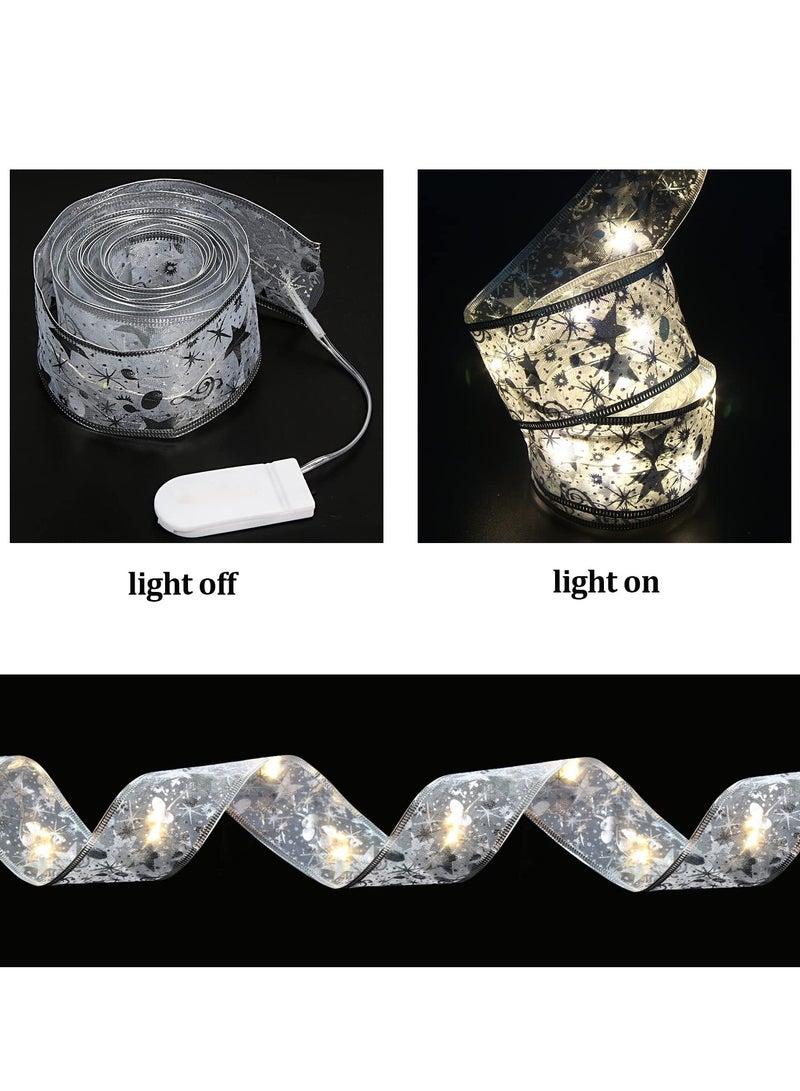 KASTWAVE Christmas Fairy LED Lights, 16.4ft Christmas Ribbon Fairy Lights Christmas Tree Decoration Xmas Gift for Outdoor Weddings Garden Holiday Fairy Lights Indoor Outdoor Xmas Decoration(Sliver Warm Light) - Image 2