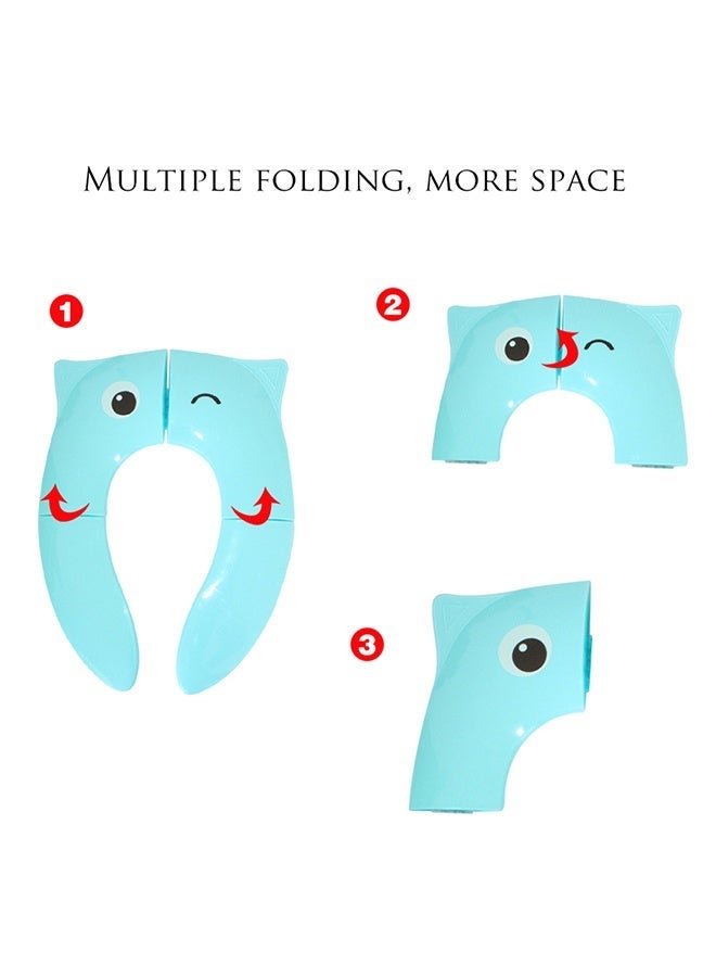 ترقية مقعد الوعاء المحمول مع حارس سبلاش للأطفال الصغار ، حقيبة حمل السفر القابلة للطي ، وسائد تدريب المرحاض غير المنزلقة تغطي الطفل والأطفال الصغار والأطفال - Image 3