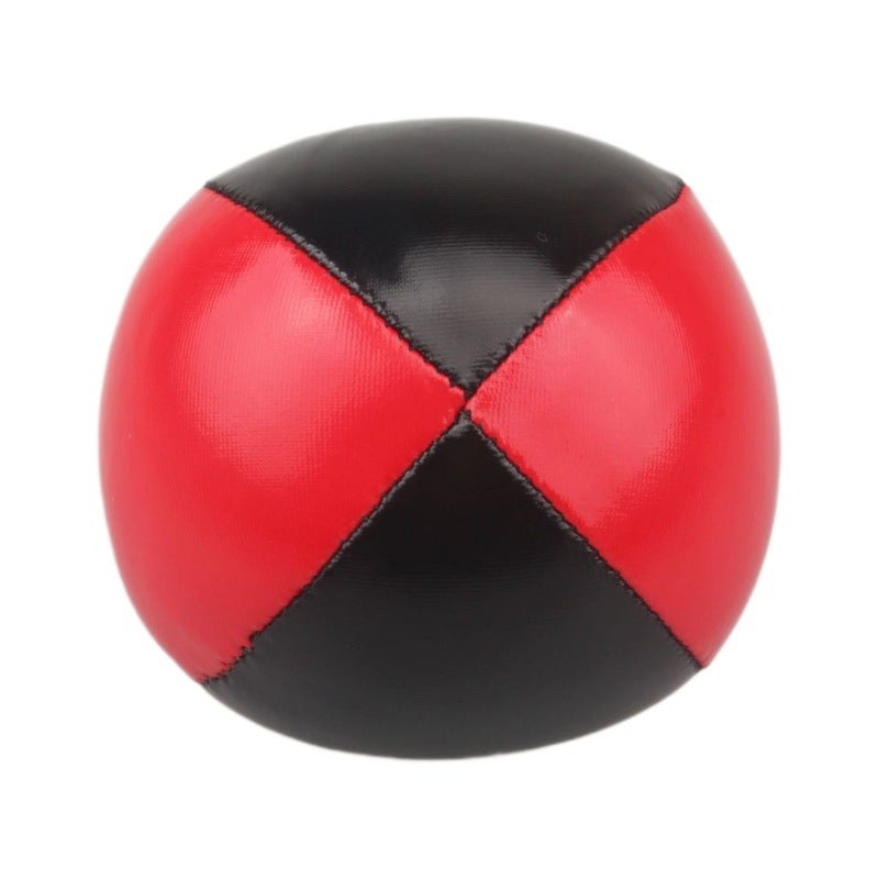 PU Leather Magic Juggling Ball with Net Red black 