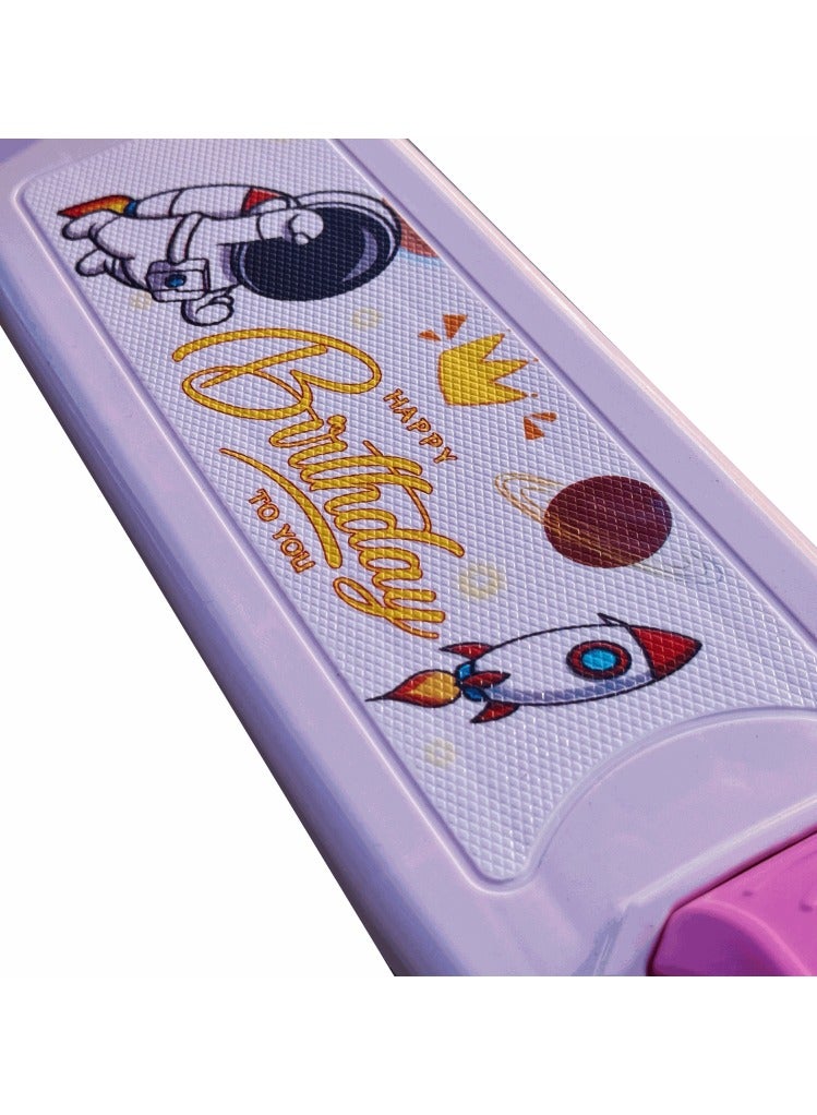 Scooter  Purple Kids Scooter with Cute Deer Character – Adjustable & Safe Ride for Children - Image 3