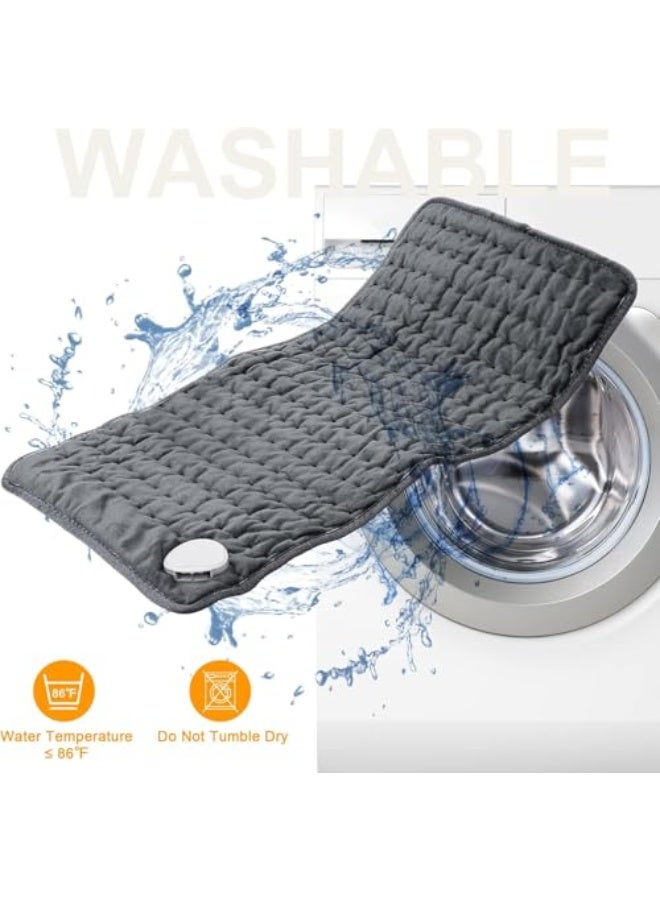 SKY-TOUCH Electric Heating Pad with Auto-Off and 9 Temperature Levels, Machine Washable Sky-Touch Back, Neck, Shoulder and Abdominal Heating Pad, 30 x 60 cm, Gray - Image 2