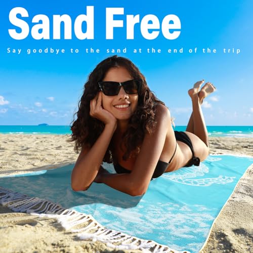 Widdonen 2 Pack Turkish Beach Towel Quick Dry Absorbent Cotton Lightweight Thin Bathroom Bath Pool Swim Towels Extra Large Oversized Sand Free Beach Accessories Essentials Stuff Cloud Adults Gift - Image 3