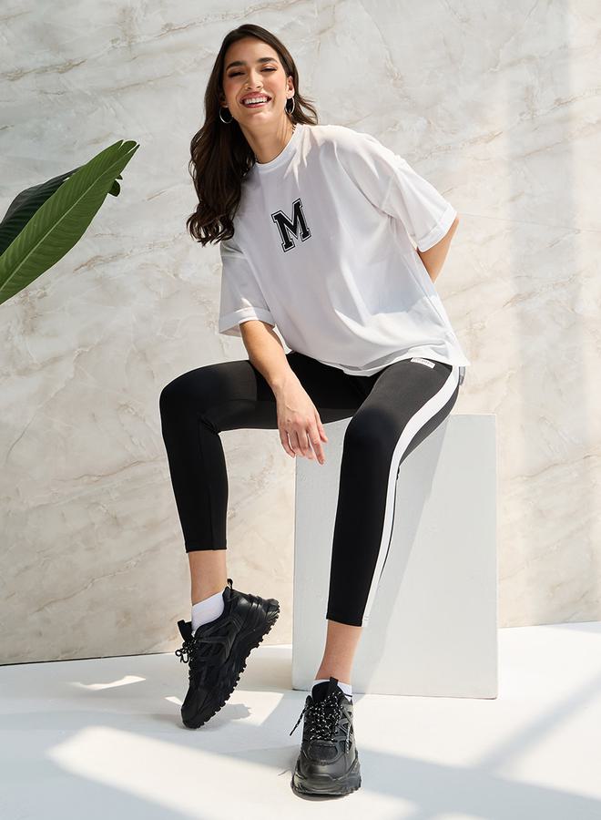 Styli Oversized Drop Shoulder T-Shirt & Leggings Co-Ord Set - Image 1