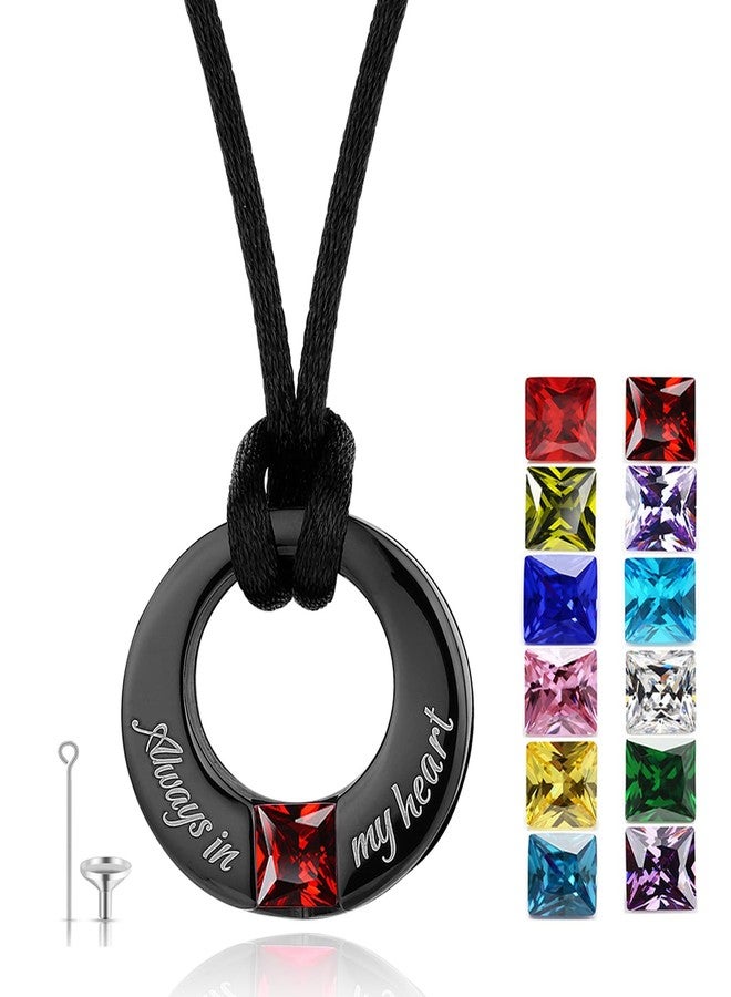 يوفينغ قلادات يوفينغ لأحجار بخت شهر يناير لحفظ الرماد، قلادات دائرية لحفظ رماد الموتى، مجوهرات تذكارية، ميداليات 01 - Image 1