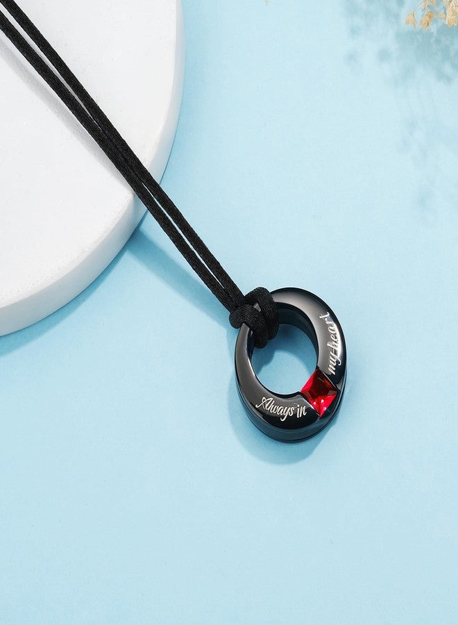 يوفينغ قلادات يوفينغ لأحجار بخت شهر يناير لحفظ الرماد، قلادات دائرية لحفظ رماد الموتى، مجوهرات تذكارية، ميداليات 01 - Image 3